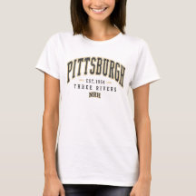 Camiseta vintage femenina de Pittsburgh Three Rive