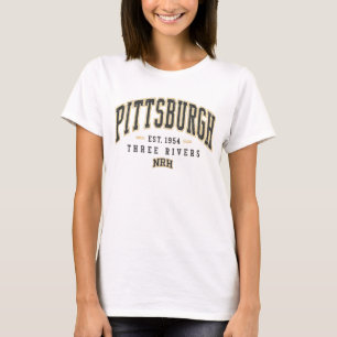 Camiseta vintage femenina de Pittsburgh Three Rive