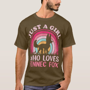 Camiseta Vintage Fennec Fo Lover Sólo Un Chica Que Ama A Fe