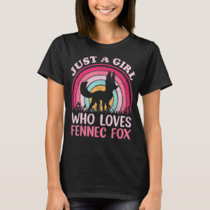 Camiseta Vintage Fennec Fox Sólo Un Chica Que Ama Fennec F
