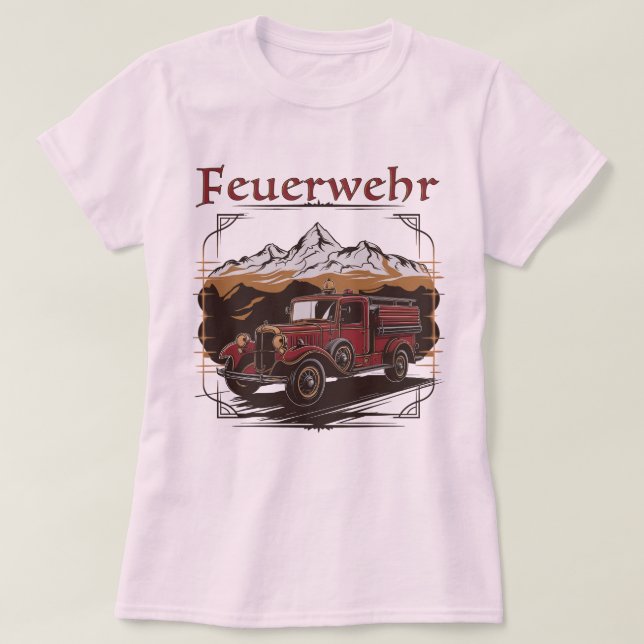 Camiseta Vintage Feuerwehrfahrzeug - Retro Design (Diseño del anverso)