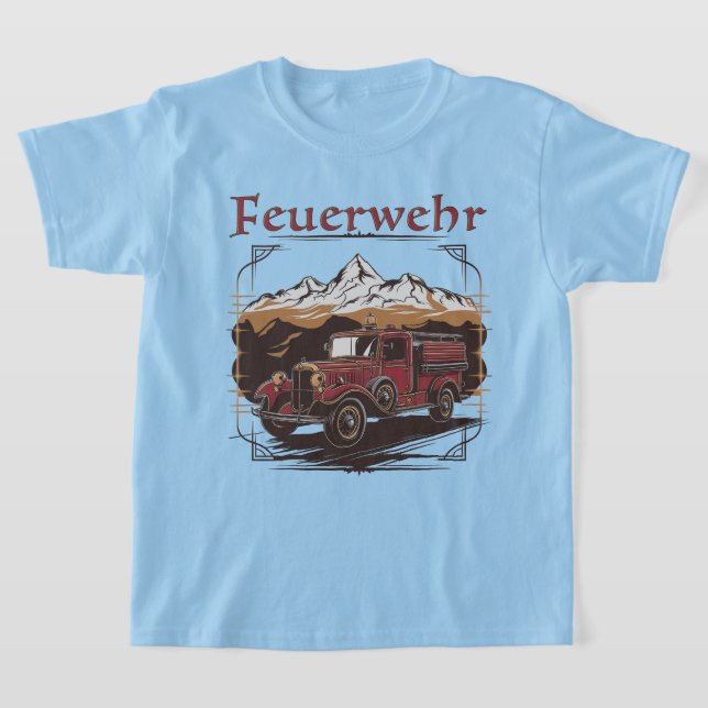Camiseta Vintage Feuerwehrfahrzeug - Retro Design (Distribución)