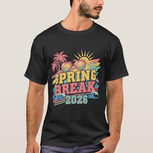 Camiseta Vintage Fiesta de Playa Spring Break 2026 (Anverso)