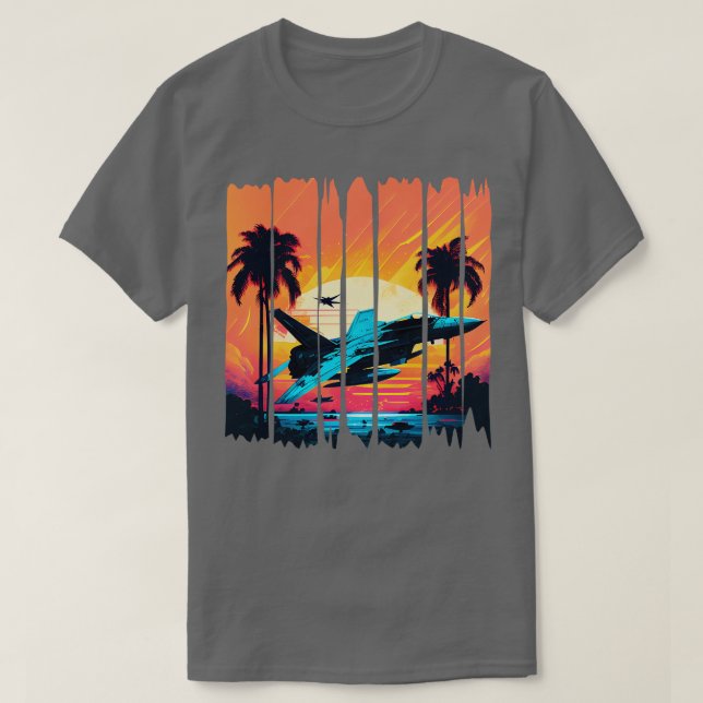 Camiseta Vintage Fighter Jet (Diseño del anverso)