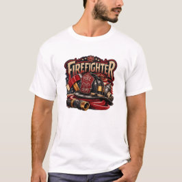 Camiseta Vintage Firefighter Retro Emblem Design