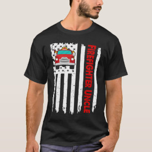 Camiseta Vintage Firefighter Uncle Costume America Flag Gif