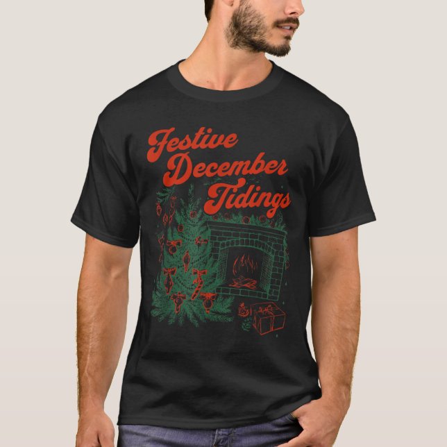 Camiseta Vintage Fireplace Subtle Festive December Tidings  (Anverso)