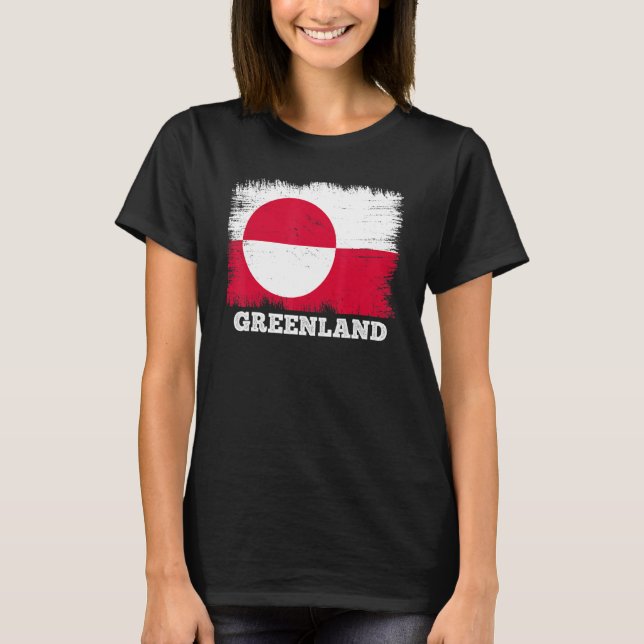 Camiseta Vintage Flag Greenland Country Retro Flag Greenlan (Anverso)