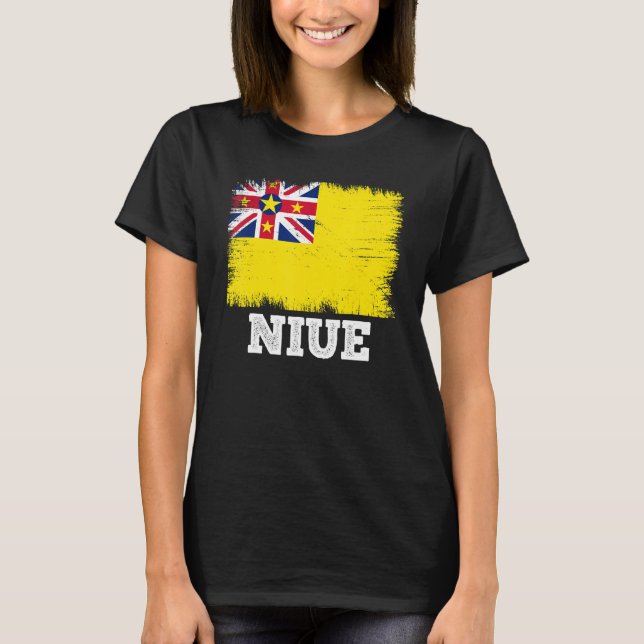 Camiseta Vintage Flag Niue Country Retro Flag Niuean (Anverso)