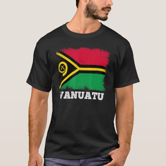 Camiseta Vintage Flag Vanuatu Country Retro Flag Vanuatuan (Anverso)