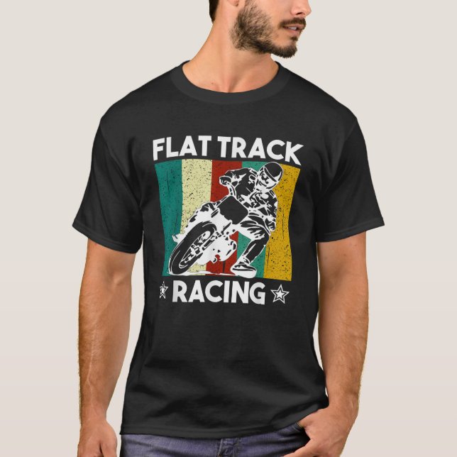 Camiseta Vintage Flat Track Carreras Regalo Motorcycle Race (Anverso)