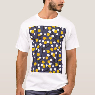 Camiseta Vintage floral delicado patrón botánico.
