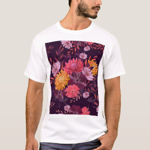 Camiseta Vintage floral: Esplendor de jardín otoñal