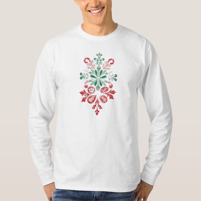 Camiseta Vintage Floral Ornament - Holiday Design  (Anverso)