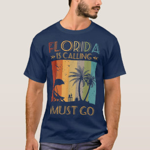 Camiseta Vintage Florida Está Llamando Debo Ir A La Playa