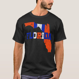 Camiseta Vintage Florida Map Women Hombres Chicas Boys Flor