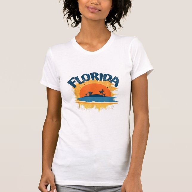 Camiseta Vintage Florida Retro Tee Design Sunshine (Anverso)