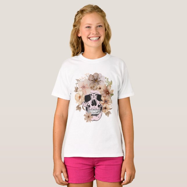 CAMISETA VINTAGE FLOWER SKULL (Anverso completo)