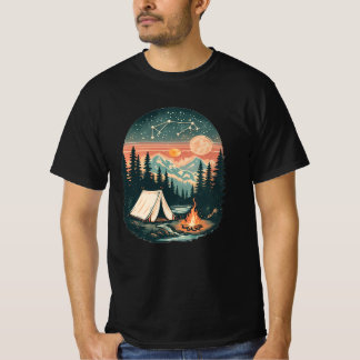 Camiseta Vintage Forest Camping Under Stars