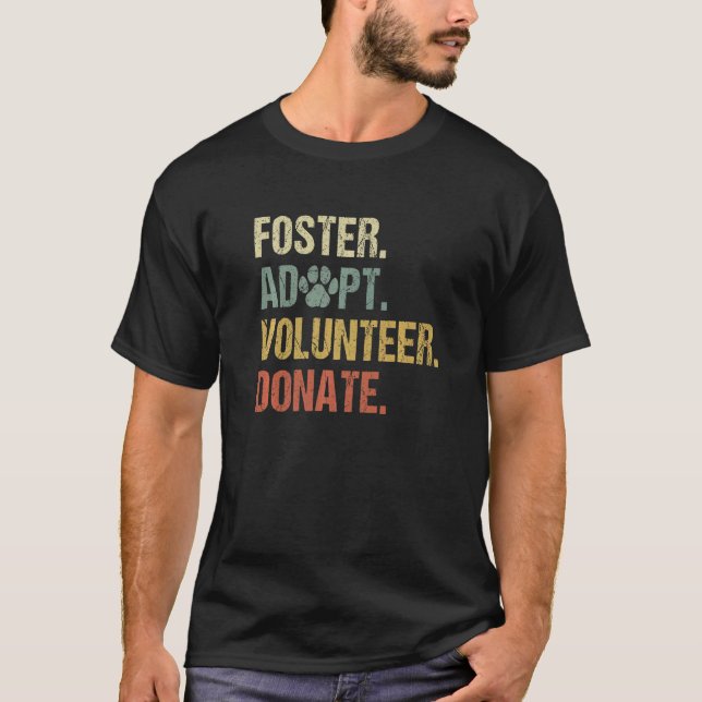 Camiseta Vintage Foster adopta voluntariado donando animale (Anverso)
