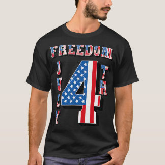 Camiseta Vintage Freedom July 4American Flag Text