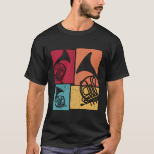 Camiseta Vintage Freench Horn Retro Música Musican Band Lov
