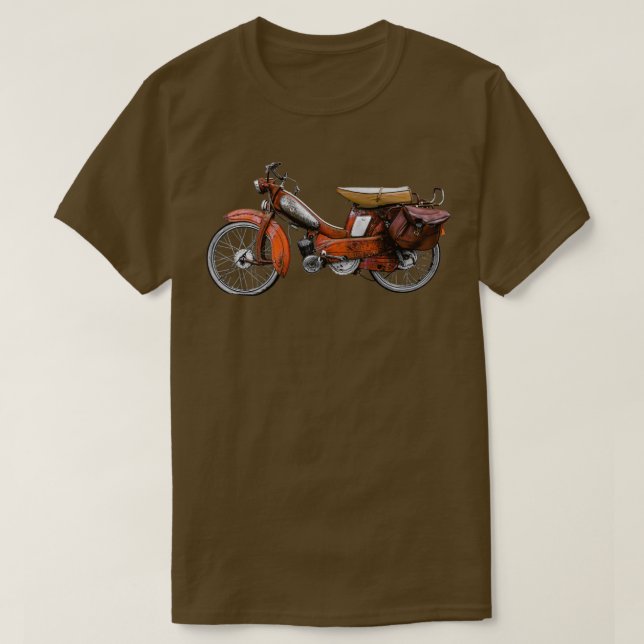 Camiseta Vintage French Motobecane Moped (Diseño del anverso)