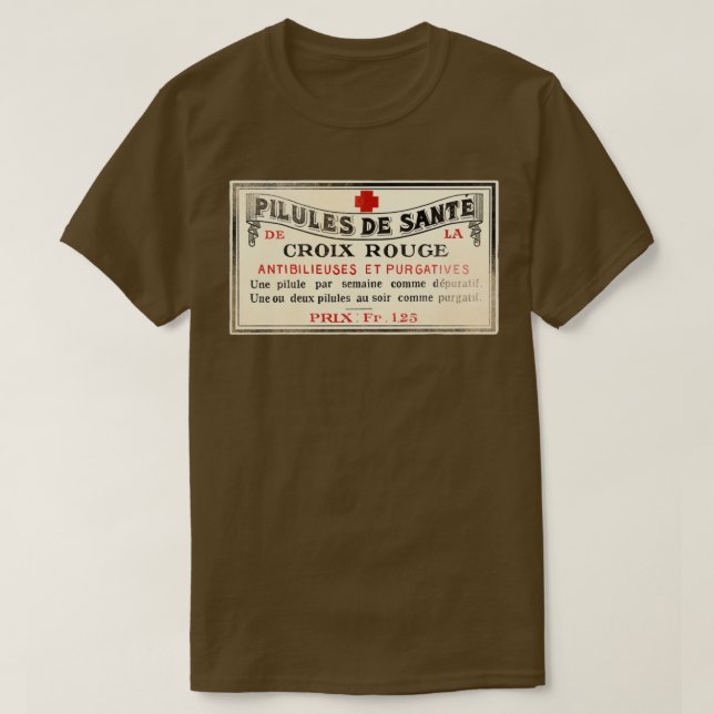 Camiseta Vintage french pharmacy label (Diseño del anverso)