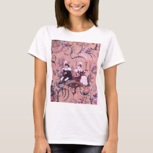 Camiseta Vintage French Pink Toile Estilo Victoriano Floral