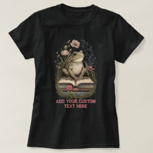Camiseta Vintage Frog Book Wildfower Forest Toad Frog Lover
