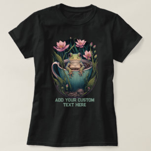 Camiseta Vintage Frog Cup Wildfower Forest Toad, Frog Lover