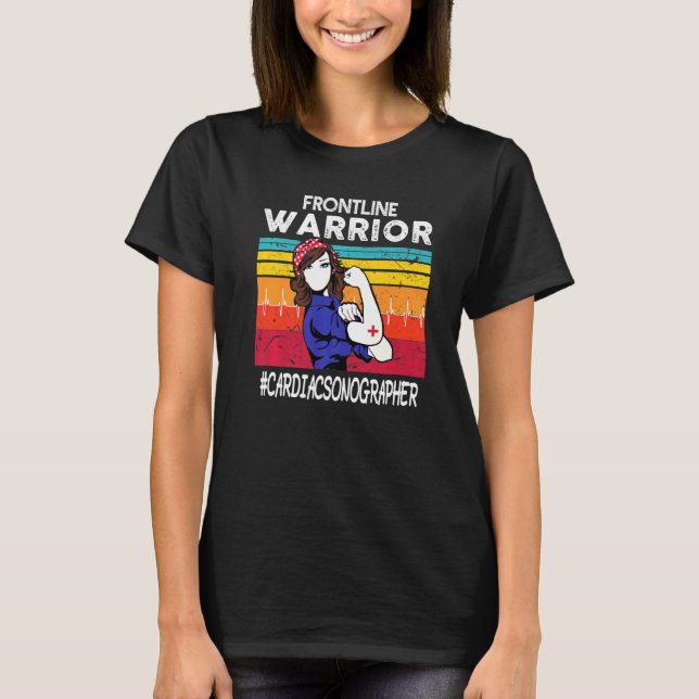 Camiseta Vintage Frontline Warrior Cardiac Sonographer Xmas (Anverso)
