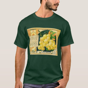 Camiseta Vintage Fruit Crate Art, Uvas Mascate