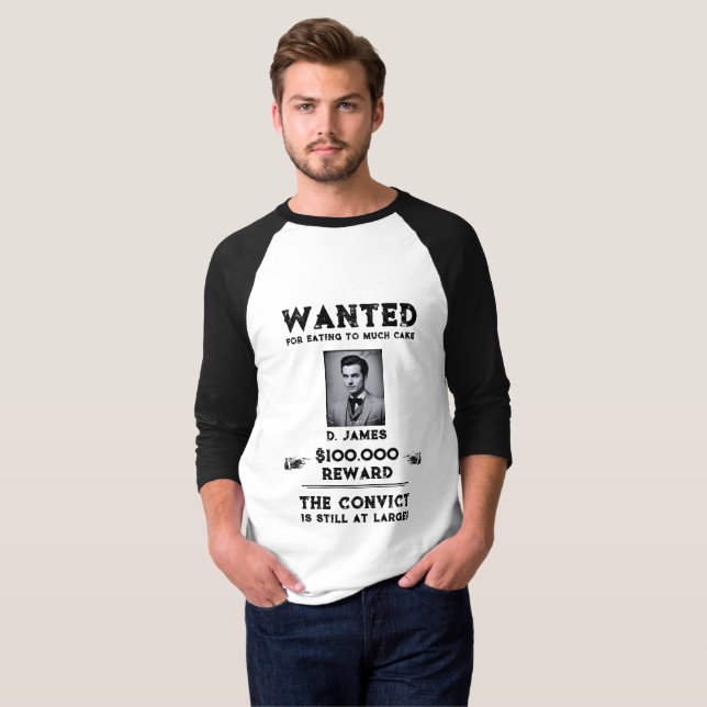Camiseta Vintage Fun Convicto Reward Wanted Birthday Party (Anverso completo)