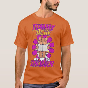 Camiseta Vintage Funny Bear Tummy Ache Survivor Stomachache