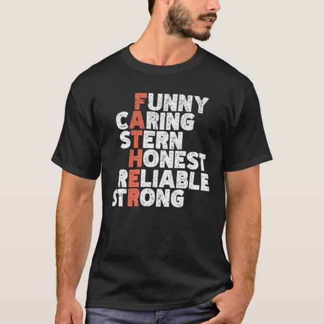 Camiseta Vintage Funny Caring Stern Honest Reliable Strong (Anverso)