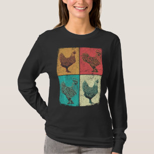Camiseta Vintage Funny Farm Chicken Lover Campesina