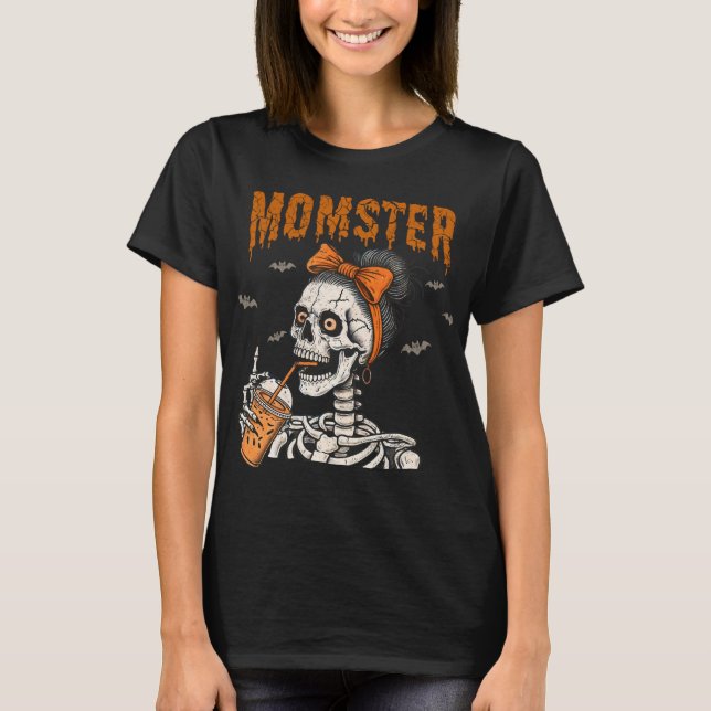 Camiseta Vintage Funny Momster Skeleton Halloween (Anverso)