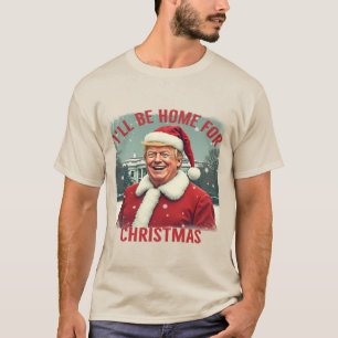 Camiseta Vintage Funny Trump: "Estaré en casa para Navidade