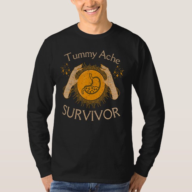 Camiseta Vintage Funny Tummy Ache Survivor (Anverso)