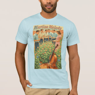 Camiseta Vintage Futuristic Mars Garden Scene 