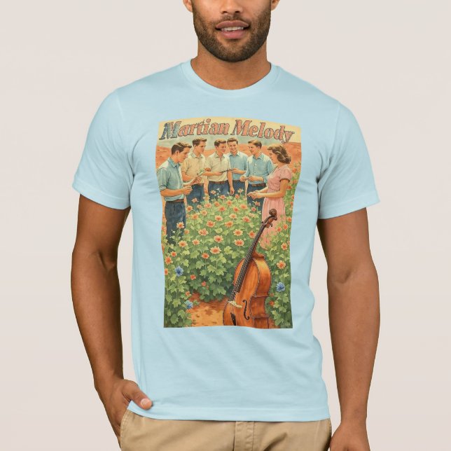Camiseta Vintage Futuristic Mars Garden Scene  (Anverso)