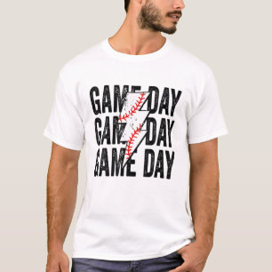 Camiseta Vintage Game Day Béisbol Relámpago Bolt Funny Tea