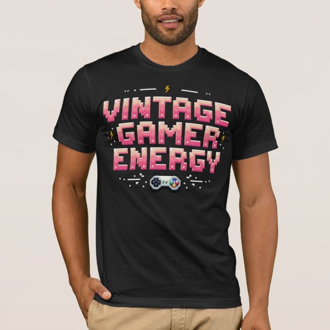 Camiseta Vintage Gamer Energy (Anverso)