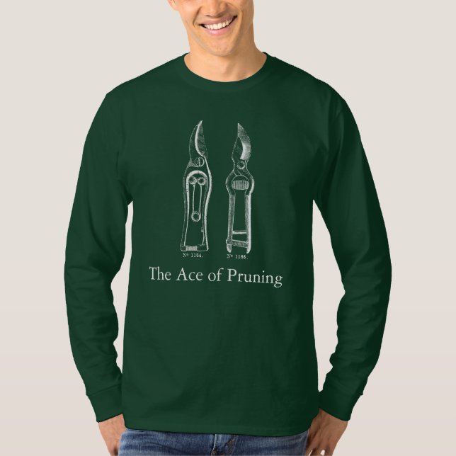 Camiseta VINTAGE Gardening Tools White Pruners Long Sleeves (Anverso)
