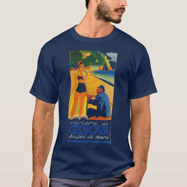 Camiseta Vintage Genova Turismo de Italia (Anverso)