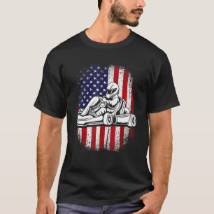 Camiseta Vintage Go Kart Bandera Americana