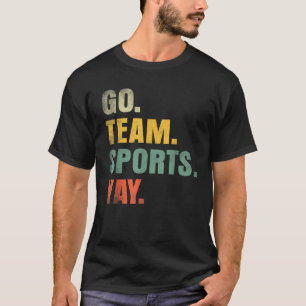 Camiseta Vintage Go Team Sports Yay Funny Game Day Hombres