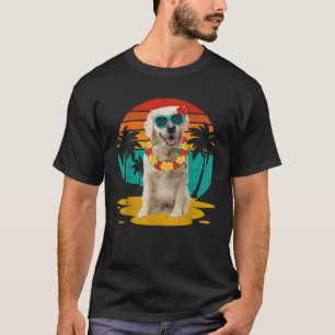 Camiseta Vintage Golden Retriever con gafas de sol Hawai