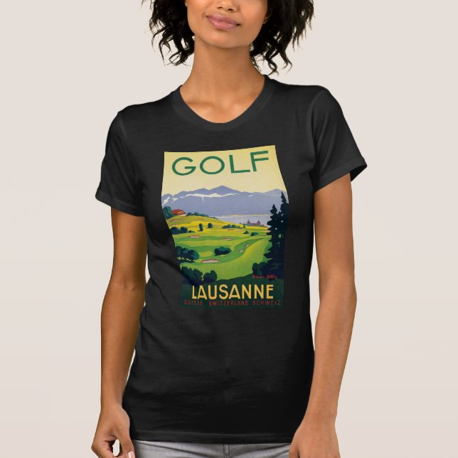 Camiseta Vintage Golf Lausanne City Lake Suiza (Anverso)